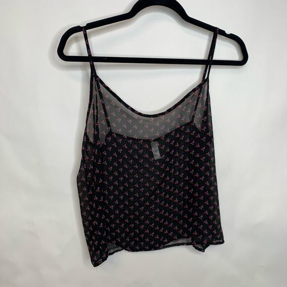 American Apparel Chiffon Tank Flowy Sz Small Abstract Floral Print - Picture 6 of 7